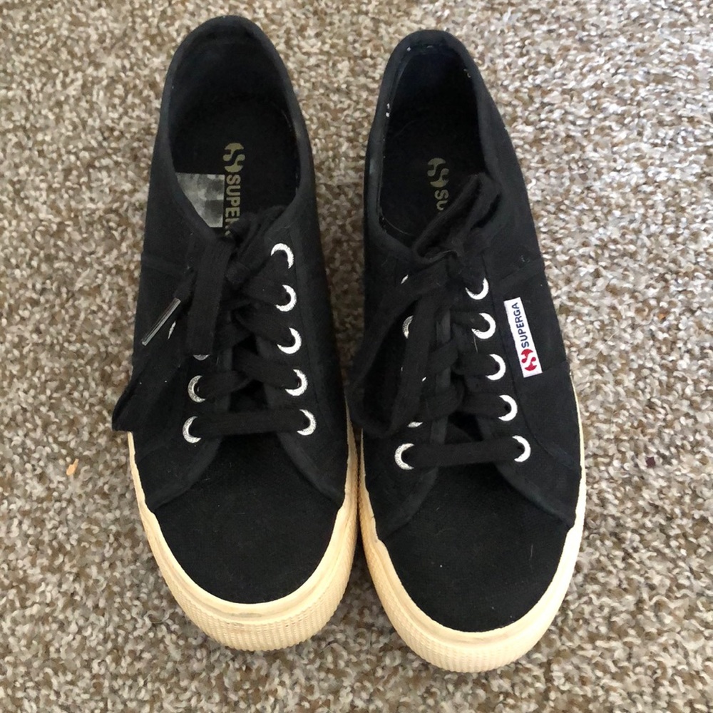 Superga Black Platform Sneakers